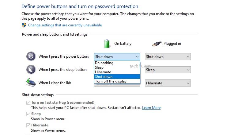 Mengatur efek tombol power laptop di Windows 10